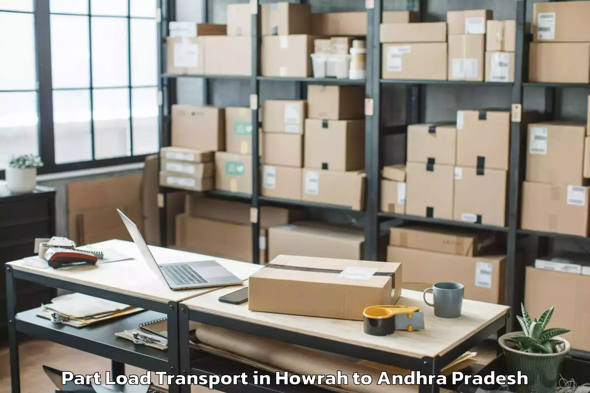 Professional Howrah to Movva Part Load Transport